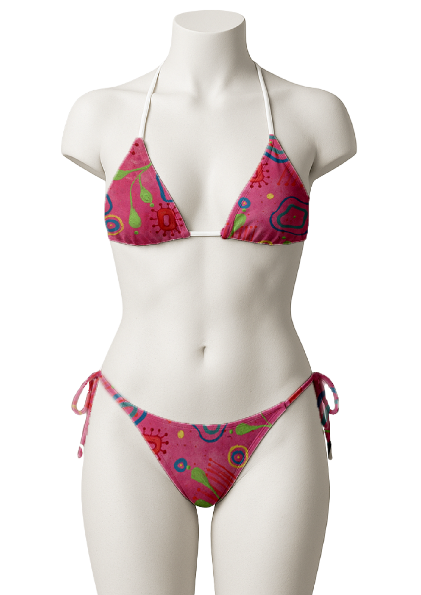 Swimsuit Model B - Pink Bacteria - Front